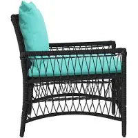 vidaXL : Chaise de jardin noire en polyrotin