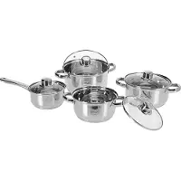Ceruzo Batterie de cuisine 8 pièces - acier inoxydable - Toutes sources de chaleur - Induction - Indicateur de mesure