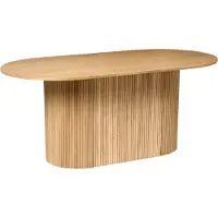Beliani Table de repas LUNNIN Chêne clair 90 cm 180 cm