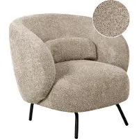 Beliani Fauteuil MAKELA Bouclé Taupe