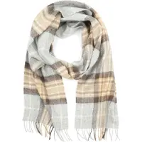 Suitable Echarpe à Carreaux Merinos Multicoloré Gris Beige
