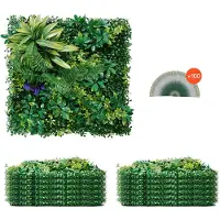 Vevor Mur Végétal Artificiel 12 PCS Panneau Mural Décoratif Plante Artificielle 3D Emboîtable