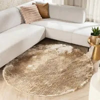 FRAAI Tapis rond à poils longs - Glorious Champagne/Crème | Ø 200 cm | Rond | Pile haute