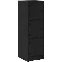 vidaXL Highboard noir imitation chêne 35 x 37 x 109 cm Matériau dérivé du bois
