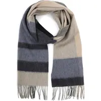 Profuomo Écharpe Laine Colourblock Multicoloré Beige Gris Bleu