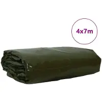 vidaXL , toile plane, 650 g/m², vert olive, 4 x 7 mètres, avec revêtement PVC