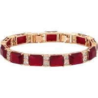 NAEMI Bracelet or / rouge rubis / transparent