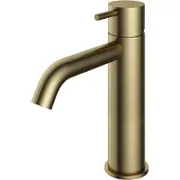 Hotbath Cobber mitigeur moyen pour lavabo avec bec courbé sans vidage laiton brossé CB003MCBB