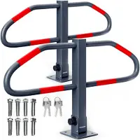Monzana Barrière de parking Bogen, lot de 2 avec clé et socle