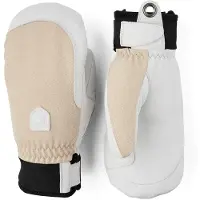 Hestra - Moufles de ski chaudes et résistantes - Mitt Army Leather Patrol W Beige en Softshell - Taille 8