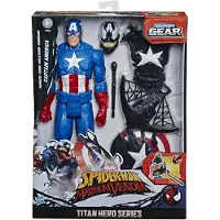 Spider-man Hasbro E8683 Maximum Venom Titan Hero Venom Captain America avec projectile de d marrage 6 accessoires partir de 4 ans