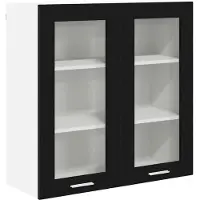 vidaXL Armoire suspendue avec stockage Riga Chêne noir 80 x 31 x 80 cm