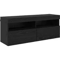 vidaXL Meuble TV avec éclairage LED, aspect chêne noir, 100 x 30 x 40 cm