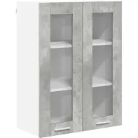 vidaXL Armoire suspendue avec stockage Riga Gris béton 60 x 31 x 80 cm