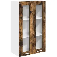vidaXL Armoire suspendue avec porte Riga Chêne fumé 60 x 31 x 100 cm
