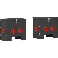 vidaXL Nourrisseur pour poules 2 pcs Noir 40,5 x 25 x 38 cm