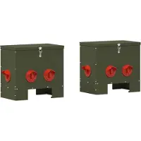 vidaXL Nourrisseur pour poules 2 pcs vert olive 40,5 x 25 x 38 cm