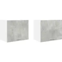vidaXL Armoire suspendue avec stockage Riga 2 pcs Gris béton et Blanc