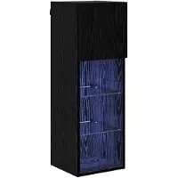 vidaXL Meuble TV mural Noir aspect chêne, aggloméré