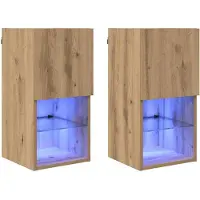 vidaXL Meubles TV muraux, 2 pièces, bois stratifié imitation chêne artisanal