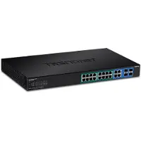 Trendnet TPE 1620WSF - Commutateur - C2+ - intelligent - 16 x 10/100/1000 (PoE+) + 4 x SFP Gigabit partagé - Montable sur rack - PoE+ (370 W)