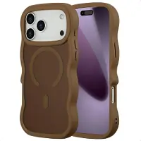 Selencia Coque arrière Wavy avec MagSafe pour Apple iPhone 17 Pro Max - Mocha Brown