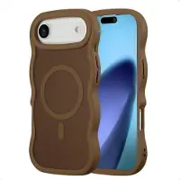 Selencia Coque arrière Wavy avec MagSafe pour Apple iPhone Air - Mocha Brown