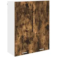 vidaXL Armoire suspendue avec porte Riga Chêne fumé 80 x 31 x 100 cm