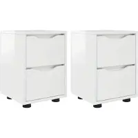 vidaXL Tables de chevet 2 pcs Blanc brillant 30,5 x 30 x 43 cm