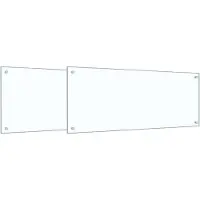 vidaXL Dos de cuisine 2 pcs Transparent 100 x 40 cm Verre trempé