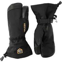 Hestra - Gants de ski 3 doigts GORE-TEX imperméables - Army Leather Gore-Tex 3-Fingers Black/Black en Cuir - Taille 11 - Noir