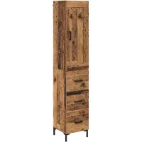 vidaXL Highboard vieux bois 34,5 x 34 x 180 cm Bois composite