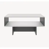 En.casa Table basse Mjölby Table d'appoint 36.4 x 80 x 45 cm Table de salon rectangulaire Table de salon blanche / anthracite