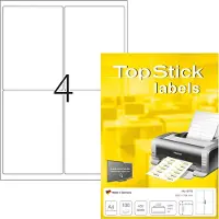 Topstick Étiquettes universelles, 99,1 x 139 mm, blanches autocollantes, adhésives permanentes