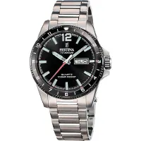 Festina Montre à affichage analogique '- Watch Calendario Titanium - Quartz watch movement - Watch case width: 43 mm' noir