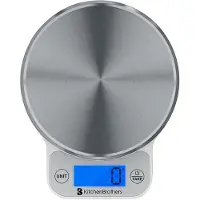 Kitchenbrothers Balance de cuisine - Balance de cuisine numérique - 1 g à 6 kg - Fonction tare - Piles incluses - Acier inoxydable/Argent