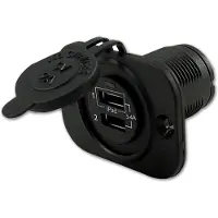 Talamex Double Prise Usb Avec Cadre Encastré 3.4a