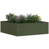 vidaXL Bordure de pelouse 6 pcs vert olive 40 x 40 x 13 cm acier