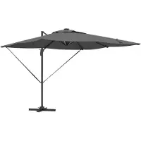 vidaXL Parasol avec bandes lumineuses LED, anthracite, 286 x 284 x 270 cm