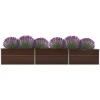 vidaXL Lit surélevé de jardin Acier galvanisé 480x80x45 cm Brun