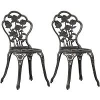 vidaXL Chaises de bistrot 2 pcs. Bronze fonte d'aluminium