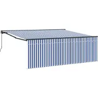 vidaXL Store rétractable bleu et blanc 400 x 300 cm