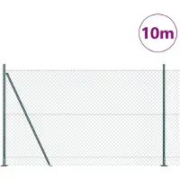 vidaXL Clôture en fil métallique avec socle en béton, 10 x 1,5 m, couleur verte
