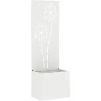 vidaXL Toile pare-vue jardin Floral Blanc 50 x 140 cm