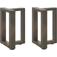 vidaXL Pieds de table basse en T 2 pcs. Acier naturel 38x25x(42-43) cm Acier