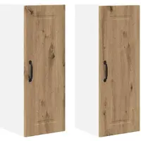 vidaXL Armoire murale PORTO, 2 pièces, bois composite imitation chêne artisanal