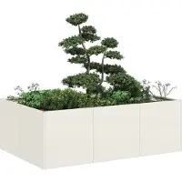 vidaXL Bac à plantes blanc 120x80x40 cm acier