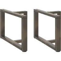 vidaXL Pieds de table basse en T 2 pcs. Acier naturel 70x25x(42-43) cm Acier