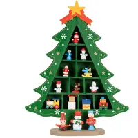 Springos Sapin de Noël - - 28 cm - Bois avec figurines - Décoration intérieure - Classique