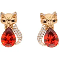 Faina Boucles d'oreilles or rose / rouge